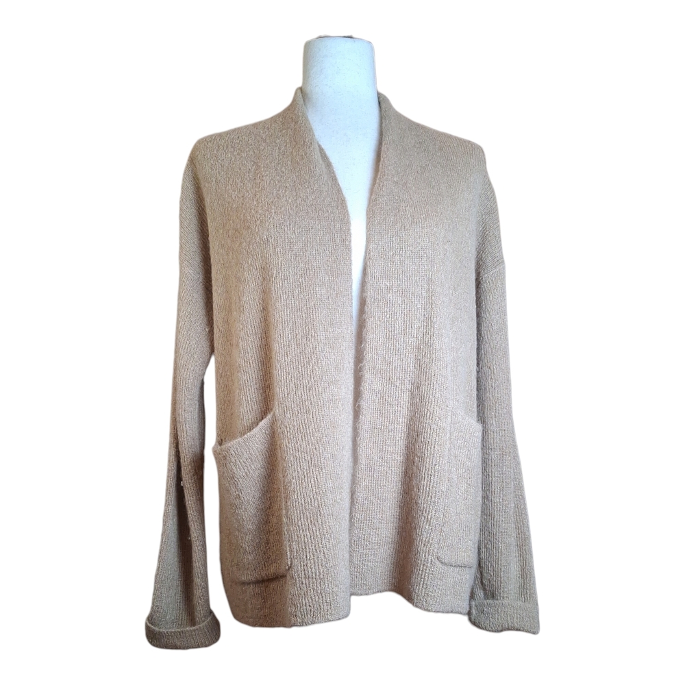 Eileen Fisher Women's Camel Boxy Open Front Cardigan XS/TP
